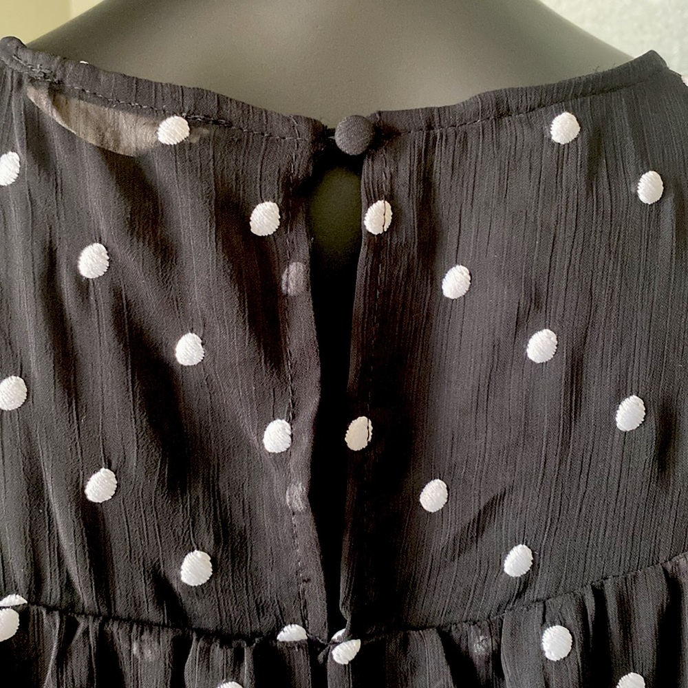 Altar'd State Black and White Sheer Polka Dot Dress - Picture 11 of 13